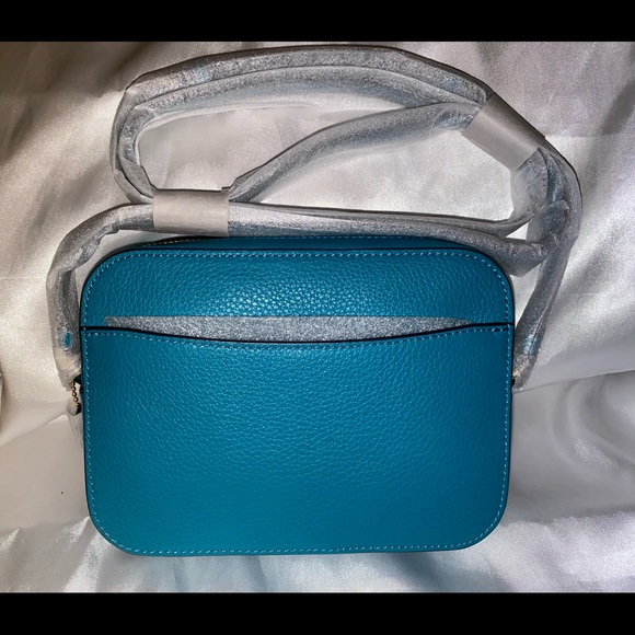 ❌SOLD❌ Coach 87734 Mini Camera Bag Pebble Leather Crossbody Teal - Picture 4 of 11